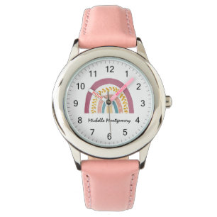 Modern Watercolor Boho Rainbow Anpassningsbar Girl Armbandsur