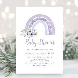 Modern Watercolor Boho Rainbow Baby Shower Inbjudningar