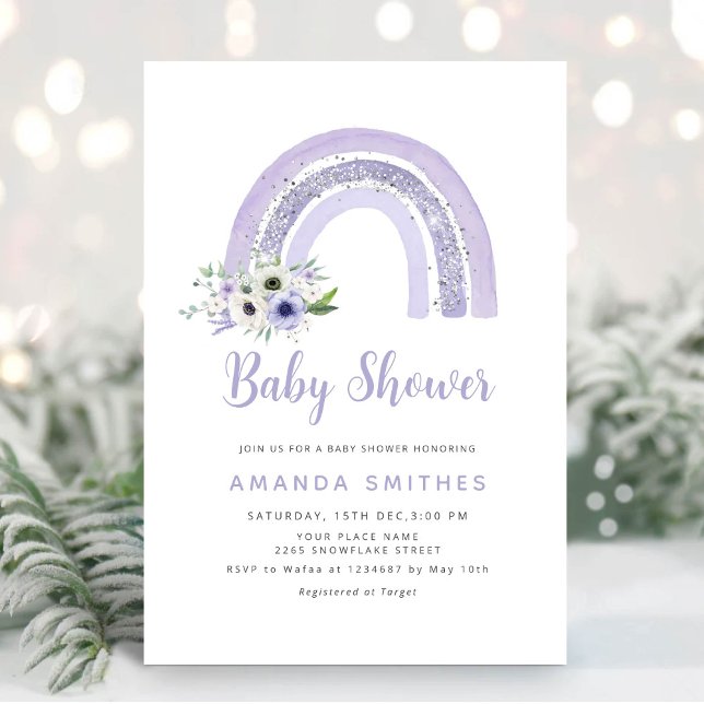 Modern Watercolor Boho Rainbow Baby Shower Inbjudningar (Skapare uppladdad)