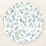 Modern Watercolor Botanical Greenery Eucalyptus Underlägg Papper<br><div class="desc">Modern Watercolor Botanical Grey Eucalyptus Papper Underlägg. Dekra ditt hem med den här eleganten underlägg den botaniska bladfärgen. Har vattenfärgsfärgad löv i skuggor av grönt och blått. Kan även användas för alla tillfälle.</div>