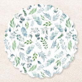 Modern Watercolor Botanical Greenery Eucalyptus Underlägg Papper