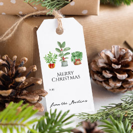 Modern Watercolor botanical Greenery Presentetikett