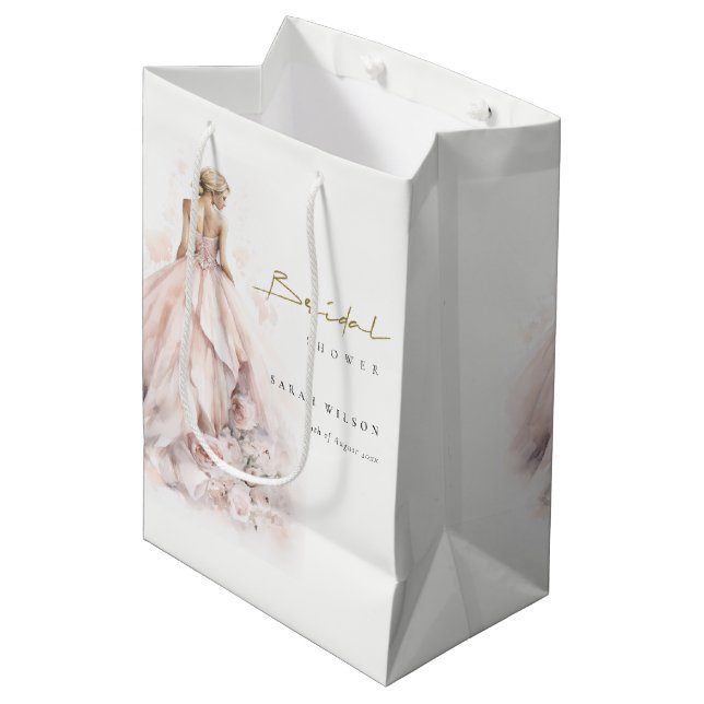 Modern Watercolor Bröllop Gown-Möhippa (Framsidan Vinklad)