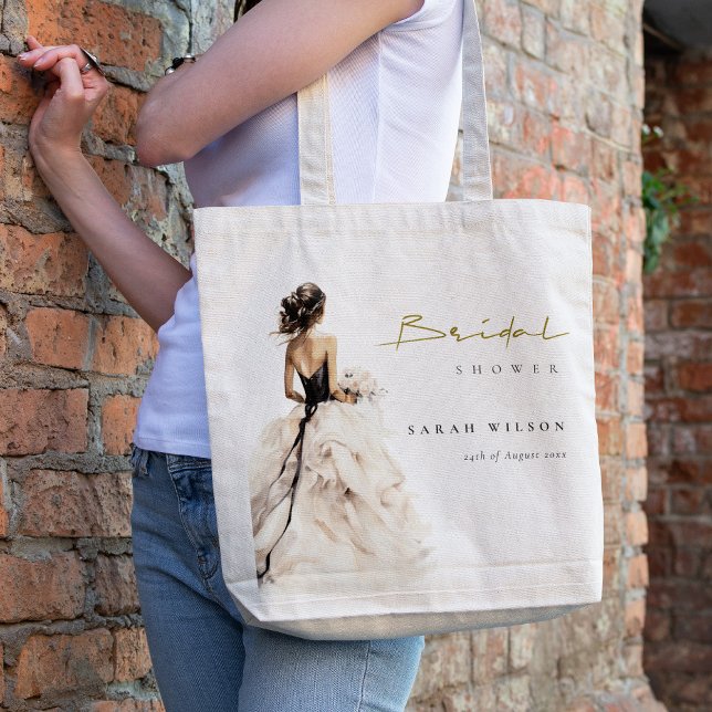 Modern Watercolor Bröllop Gown-Möhippa Tygkasse (Skapare uppladdad)