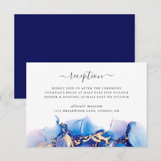 Modern Watercolor-bröllopskort Inbjudningar (Fram/baksida)