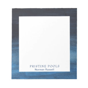Modern Watercolor Business Navy Blue Anteckningsblock