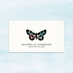 Modern Watercolor Butterfly Elegant Logotyp Visitkort