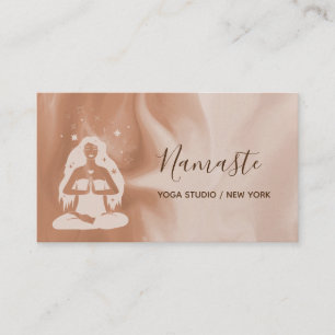 Modern Watercolor Celestial Yoga Studio Visitkort