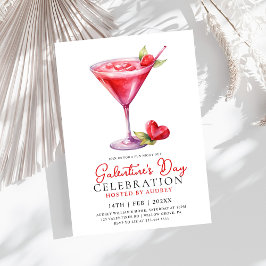 Modern Watercolor Cocktail Galentine's Day Party Inbjudningar