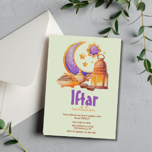 Modern Watercolor crescent Iftar Party-inbjudan Inbjudningar