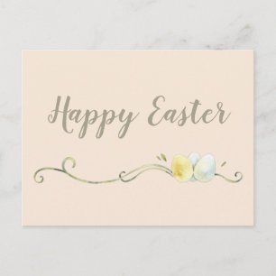 Modern Watercolor Egg Trio Påsk vykort
