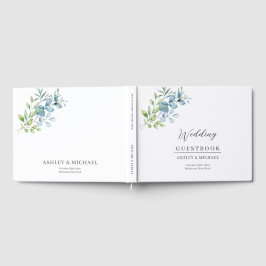 Modern Watercolor Eucalyptus Greenery Wedding Gästböcker