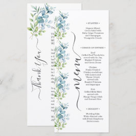 Modern Watercolor Eucalyptus Greenery Wedding Meny