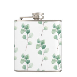 Modern Watercolor Eucalyptus Grönt Mönster Fickplunta