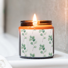 Modern Watercolor Eucalyptus Grönt Mönster Fyrkantigt Klistermärke