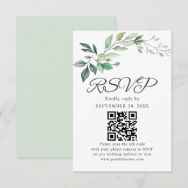 Modern Watercolor Eucalyptus Leaves Greenery OSA Kort