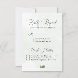 Modern Watercolor Eucalyptus Löv OSA Kort