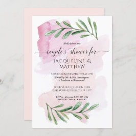 Modern Watercolor Eucalyptus Löv Par Shower Inbjudningar