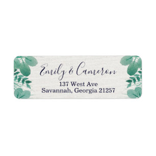 Modern Watercolor Eucalyptus Return-adressetikett Returadress Etikett