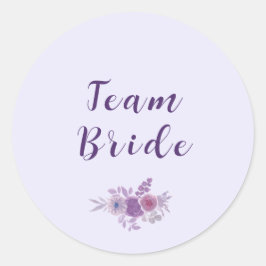 Modern Watercolor Floral Team Bride Bridal Shower Runt Klistermärke
