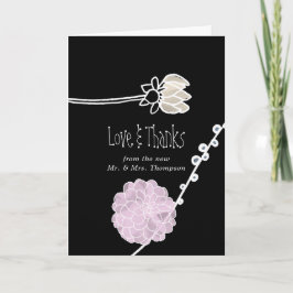 Modern Watercolor Flowers Bröllop Photo Tack Kort