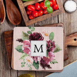 Modern Watercolor Flowers Monogrammed