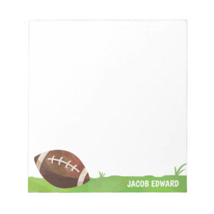 Modern Watercolor Football Sport Grass Roligt Kids Anteckningsblock