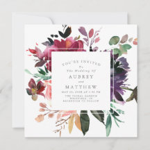 Modern Watercolor Garden Botanical Bröllop