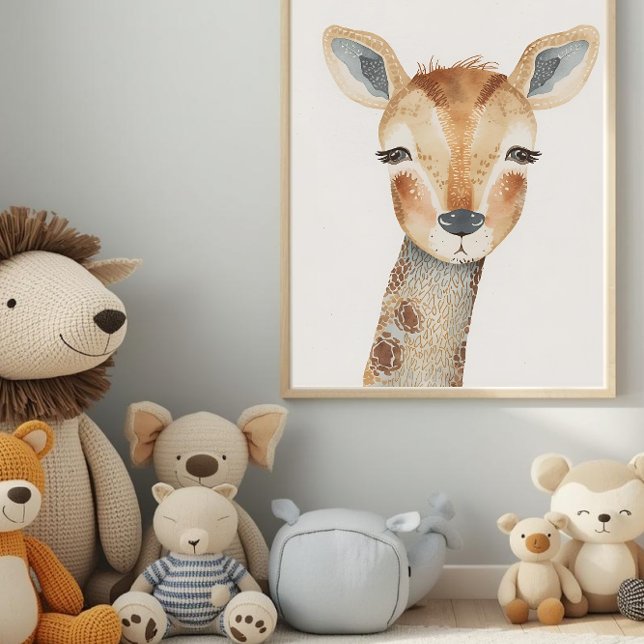 Modern Watercolor Giraffe Nursery Wall Art Poster (Skapare uppladdad)