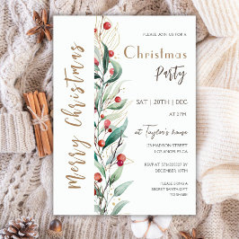 Modern Watercolor God jul Party-inbjudan Inbjudningar