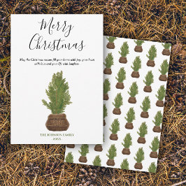 Modern Watercolor God jul Träd Helgdag