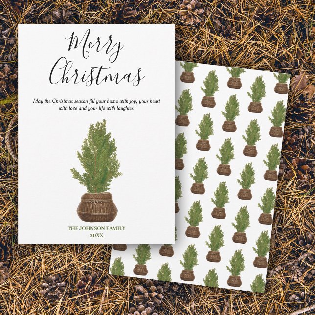 Modern Watercolor God jul Träd Helgdag (Modern Watercolor Merry Christmas Tree Holiday)