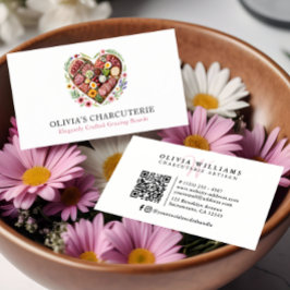 Modern Watercolor Graboard QR-kod Visitkort