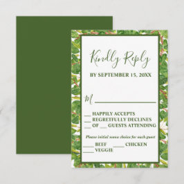 Modern Watercolor Greenery Bröllop OSA Kort