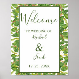 Modern Watercolor Greenery Bröllop Poster