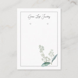 Modern Watercolor Greenery Earry Visning Card Visitkort