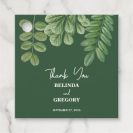 Modern Watercolor Greenery Emerald Grönt Bröllop Gåvor Etiketter