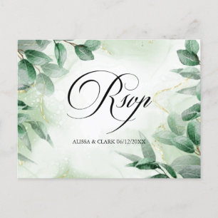 Modern Watercolor Greenery OSA Vykort