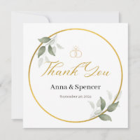 Modern Watercolor Grönt Tack Wedding Favor