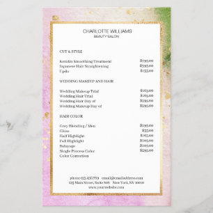 Modern Watercolor Grün Rosa Guld Flygblad