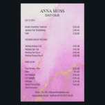 Modern Watercolor Guld Glitter Flyer<br><div class="desc">Modern,  Watercolor,  Guld Glitter Flyer. på båda sidor. Designad för konstruktörer,  stilister,  loungor,  hår- och konfektionskonster,  nagel och lashartister,  centrum i hälsa med mera.</div>