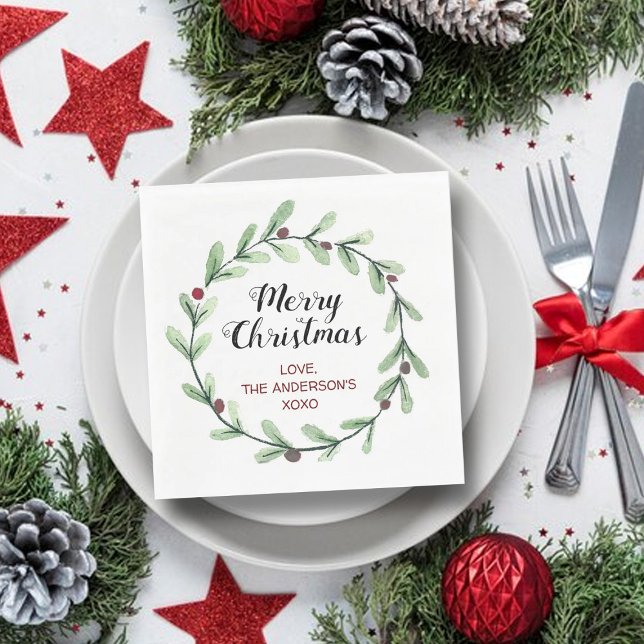 Modern Watercolor Holly Wandejul Pappersservett (Skapare uppladdad)