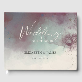 Modern Watercolor Jewel Tones Boho Bröllop Gästböcker