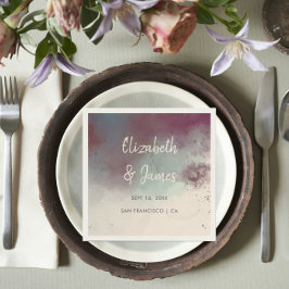 Modern Watercolor Jewel Tones Boho Bröllop Pappersservett