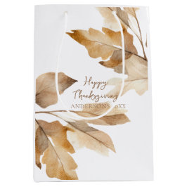 Modern Watercolor Leaf Thanksgiving