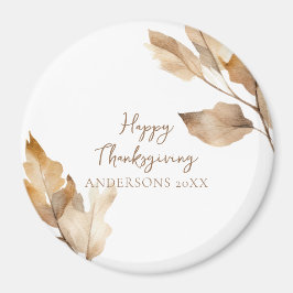 Modern Watercolor Leaf Thanksgiving Magnet