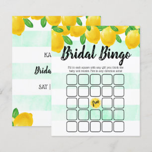 Modern Watercolor Lemon Träd Möhippa Bingo