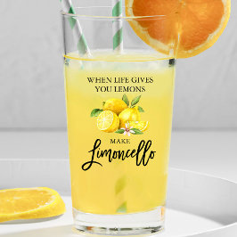 Modern Watercolor Lemons Limoncello för penselskri Glaskopp