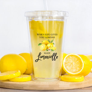Modern Watercolor Lemons Limoncello för penselskri Take Away Mugg