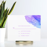 Modern Watercolor Lila Blue OSA Infoga kort<br><div class="desc">Snyggt modernt kort för vattenfärgsrespons på OSA bröllop. Pastel lila blue turquise färg. Perfekt för bröllopsteman för stranddestination,  Fladdermus/Pub Mitzvah,  födelsedag,  årsdag osv.. Vatten/havskonstruktion. Redigerbara kort - enkelt att lägga till information eller ändra teckensnitt,  färg och storlekt.</div>